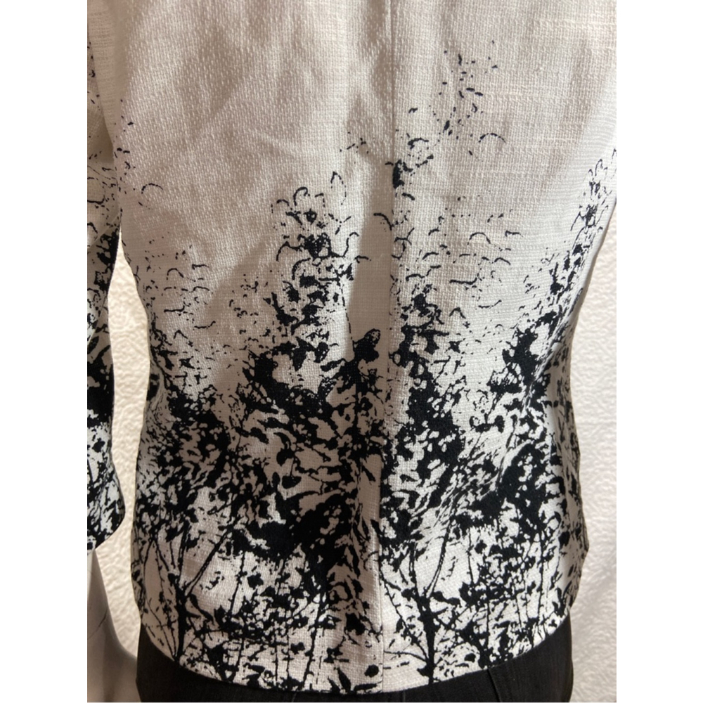Coldwater Creek Black & White Abstract Print Blazer‎ Jacket - Women's XS - Picture 7 of 9